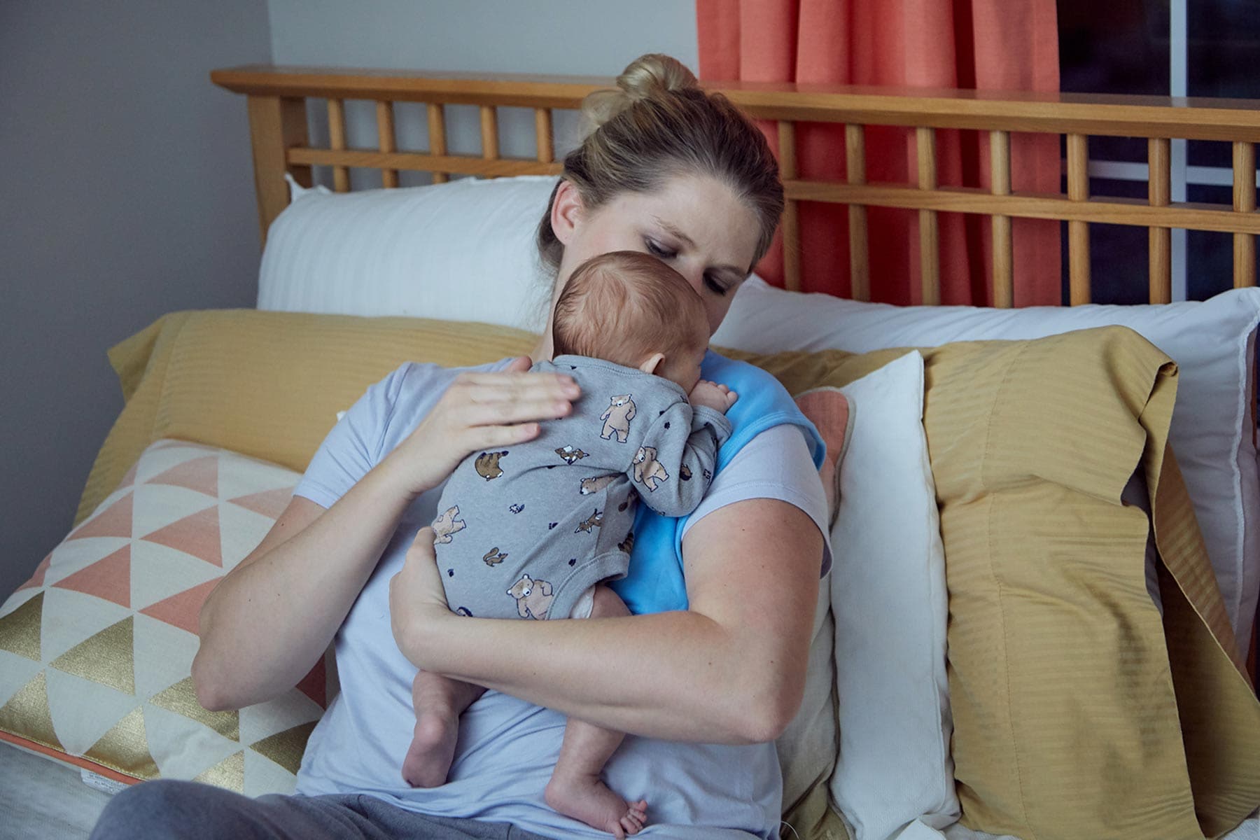 burping newborn