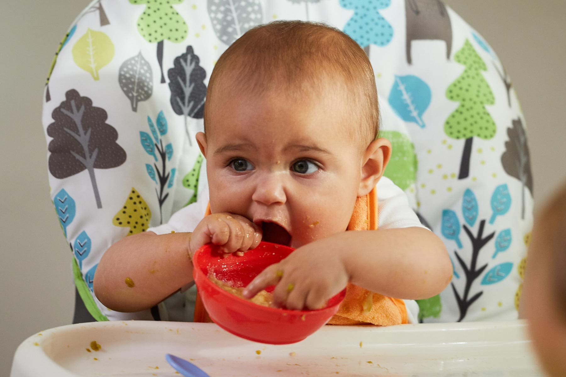 8 month old self feeding