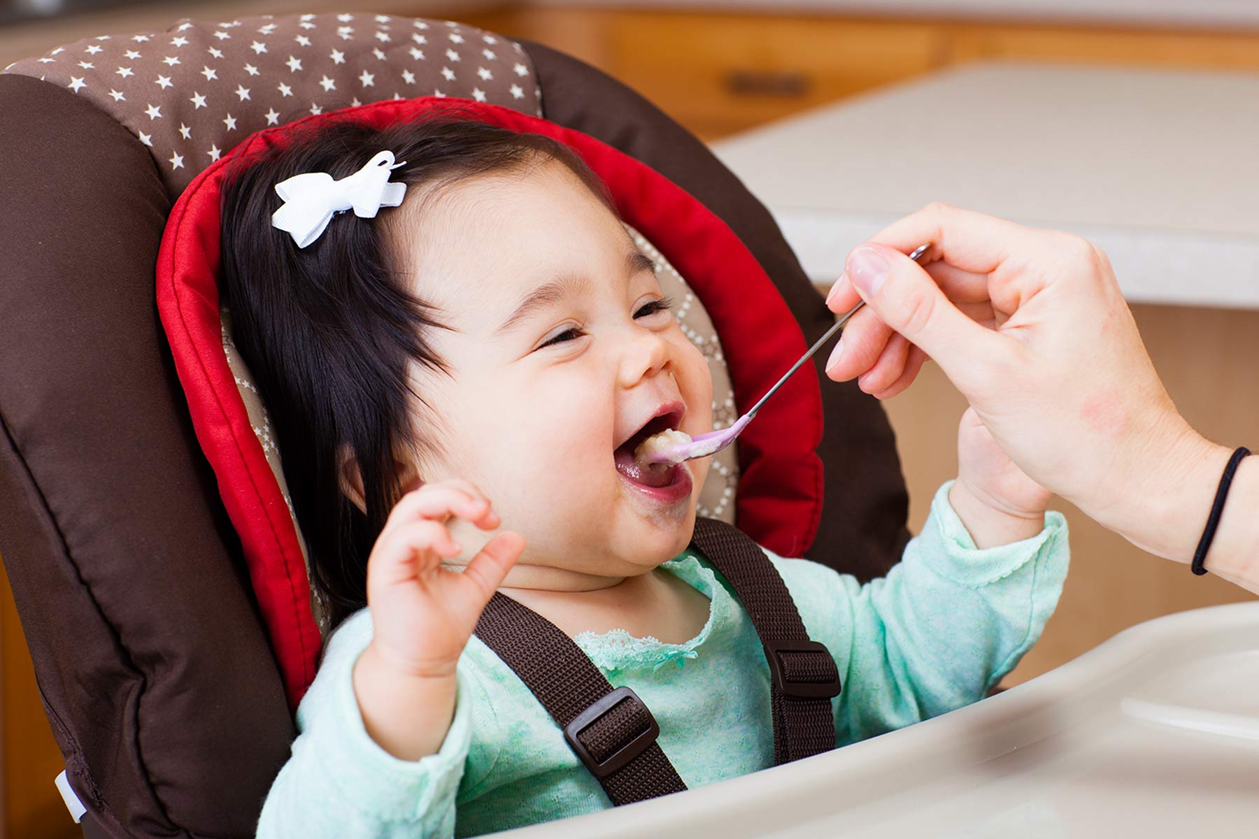 9 month old opening mouth for spoon