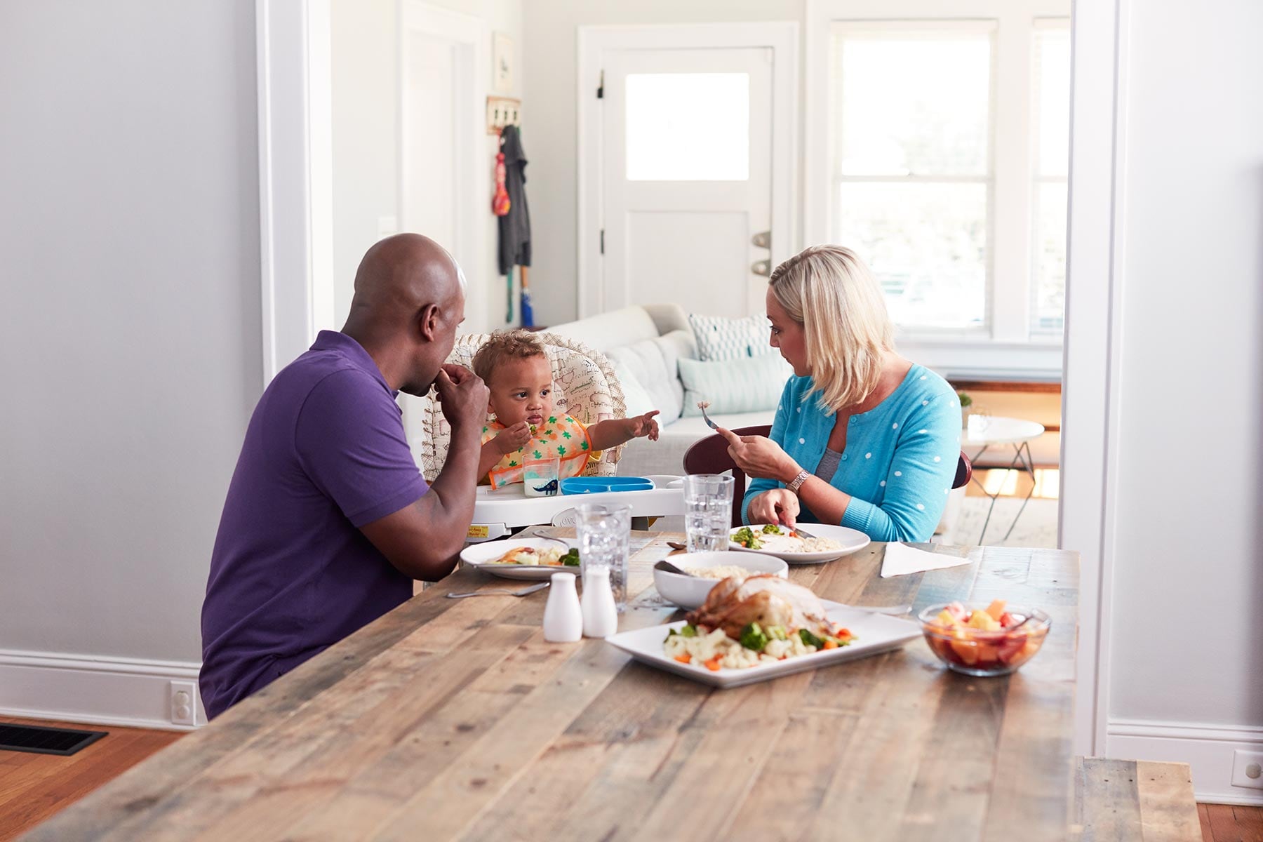 family eating dinner