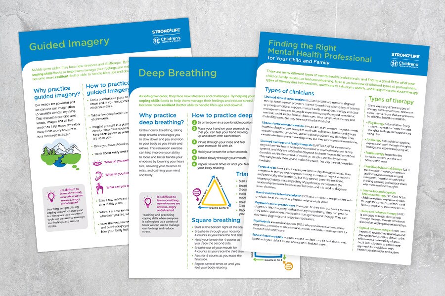 coping skills tip sheets