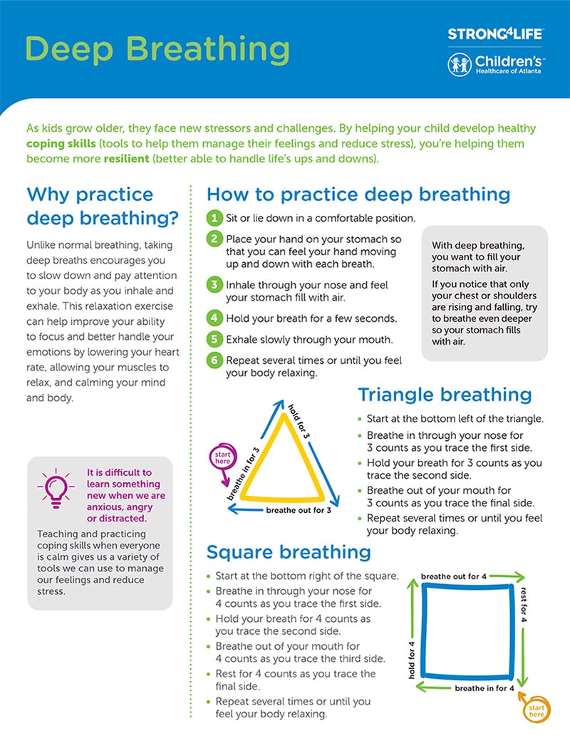 Preview of breathing exercises for kids tip sheet