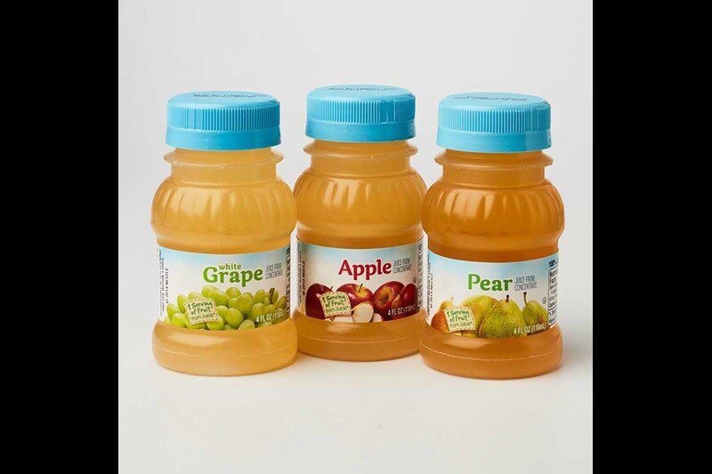 Fruit juice in baby bottle