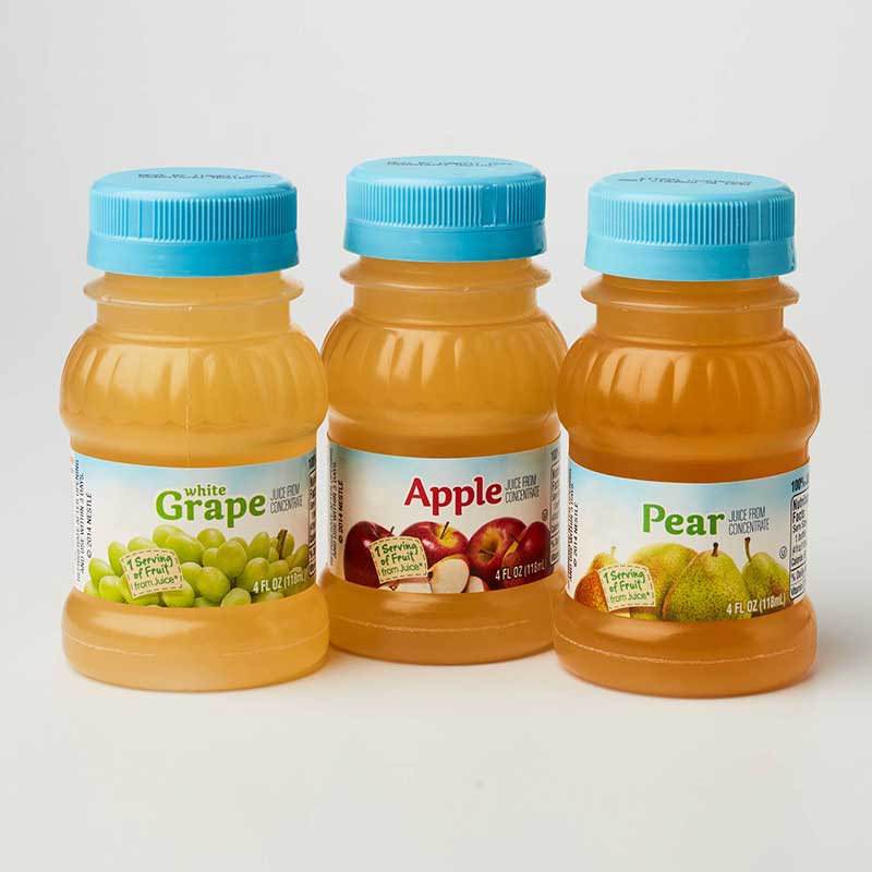 Botellas de jugo de frutas