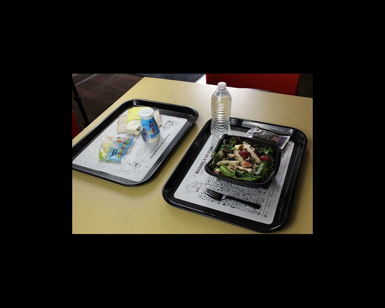 two fast food trays