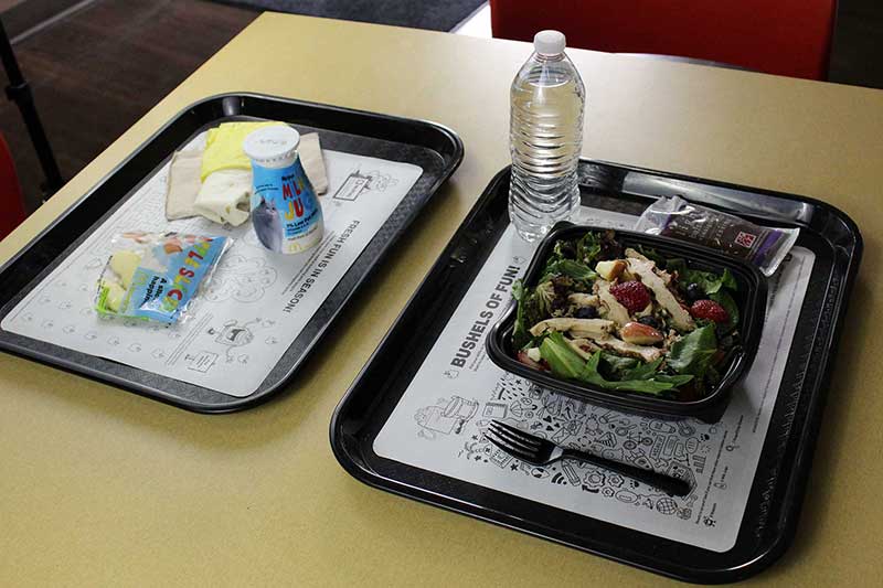 two fast food trays
