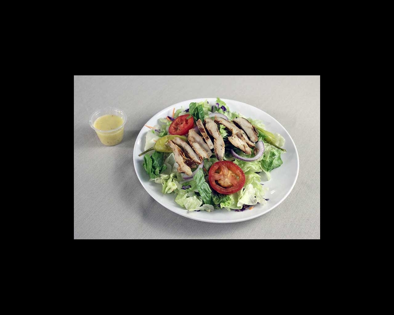 salad with dressing on side