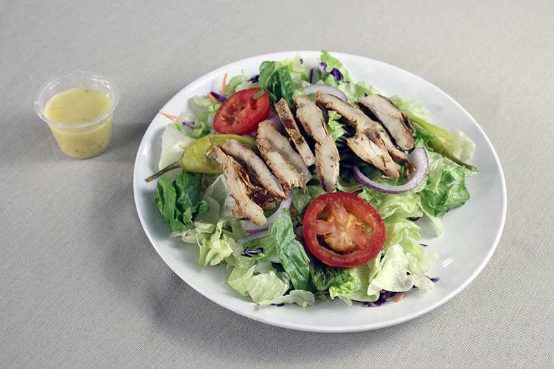 salad with dressing on side