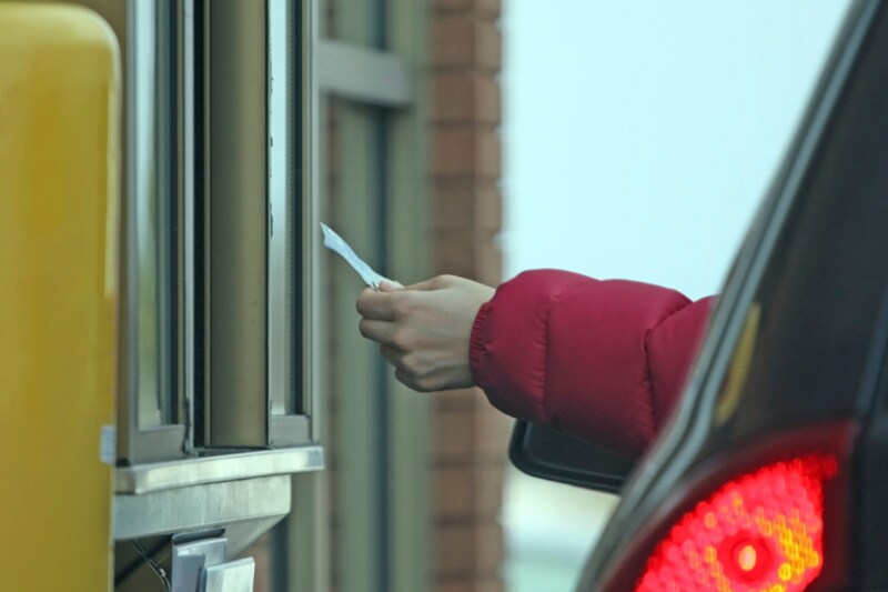 paying at the drive thru