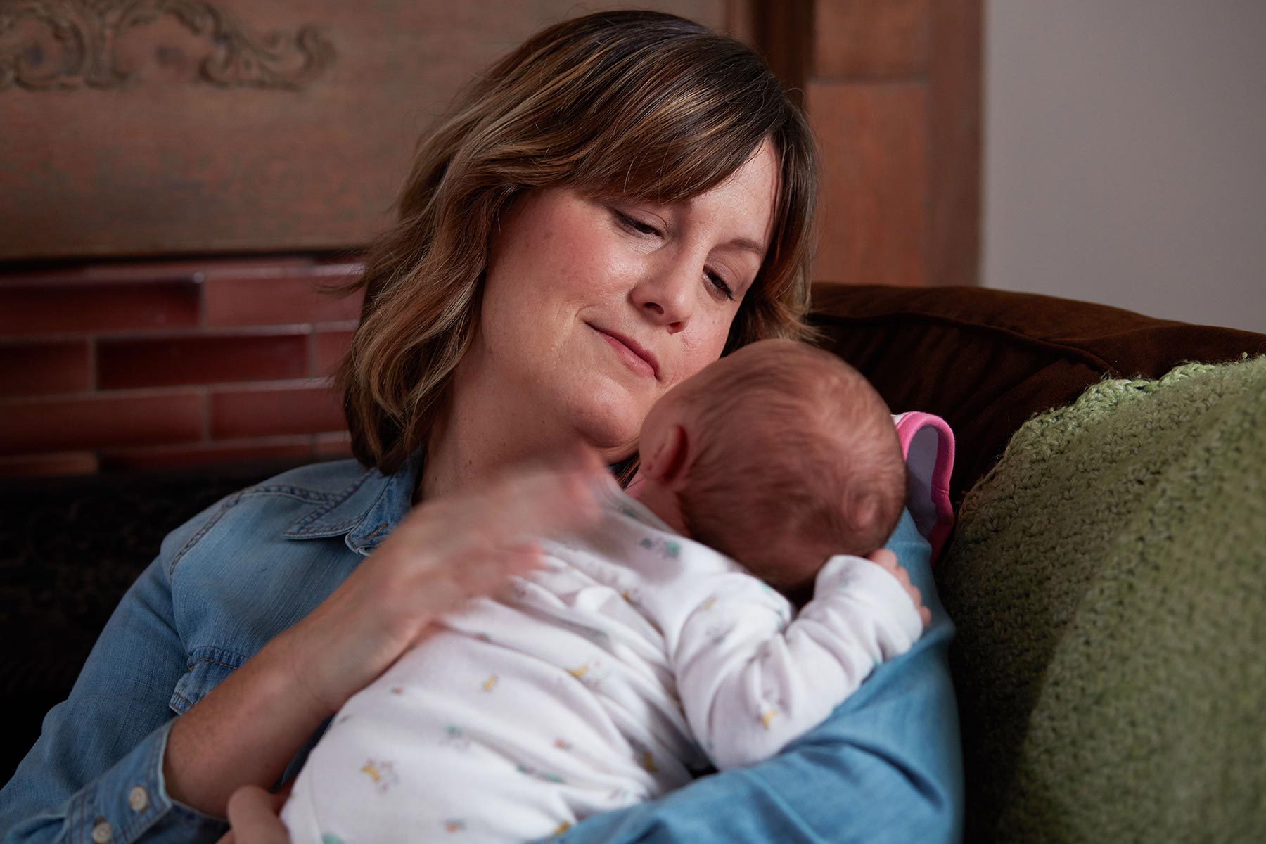 mom burping baby