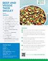 Preview of the beef and veggie taco skillet recipe card