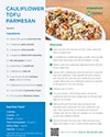 Screen grab of the free, downloadable cauliflower tofu Parmesan recipe