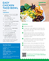 Screen grab of the free printable of the easy chicken taco bowl recipe.