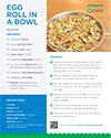 A preview of the free, downloadable egg roll in a bowl recipe card.