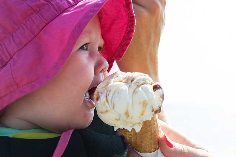 baby eating ice cream