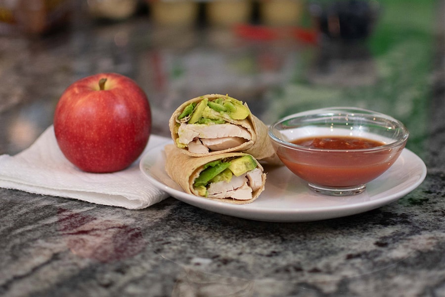 avocade chicken wrap