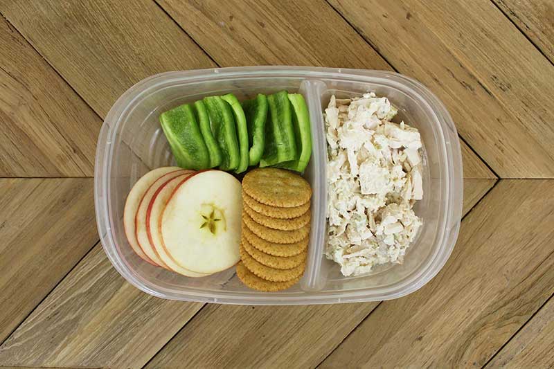 Chicken salad packed lunch for school
