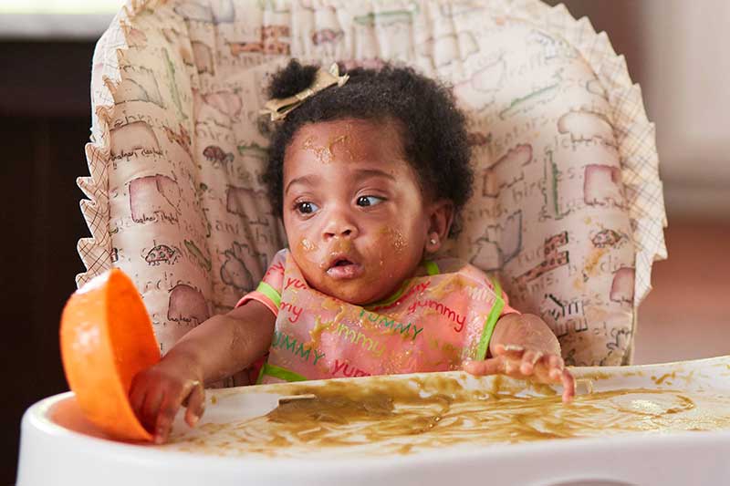Baby eating messy