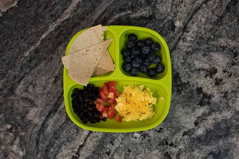 Toddler breakfast burrito bowl