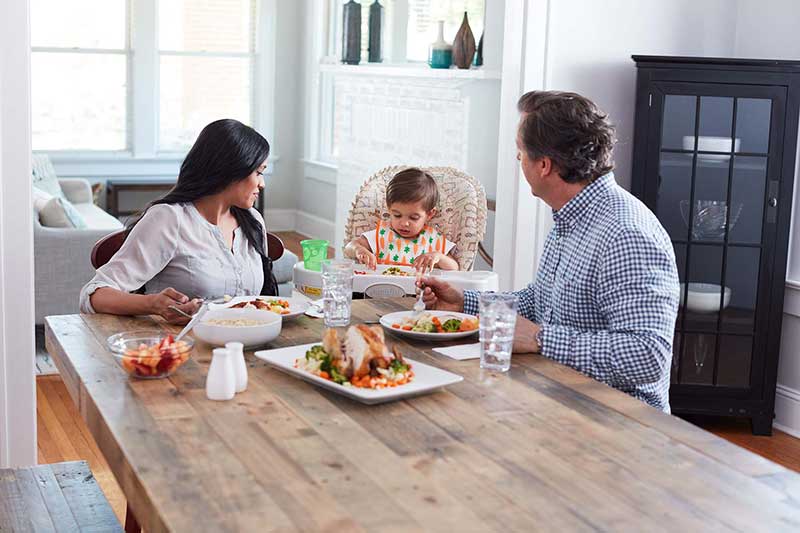 family eating dinner