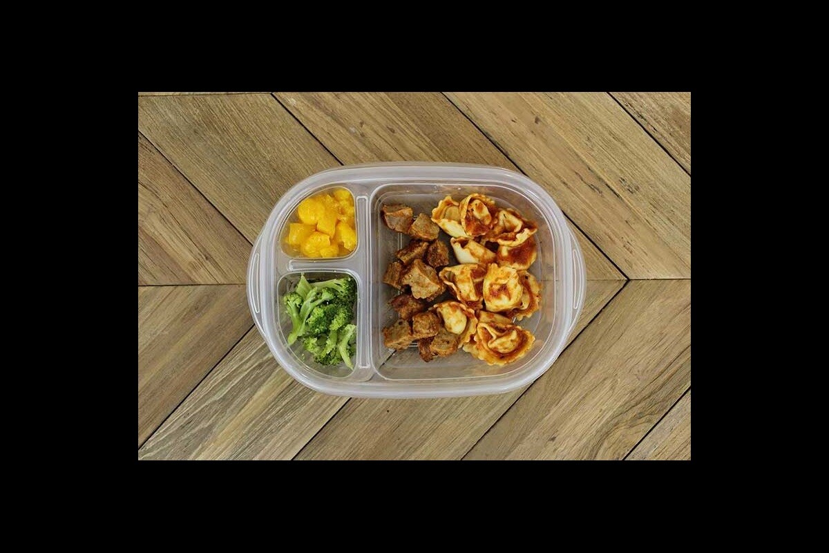 Leftover pasta packed lunch for toddlers