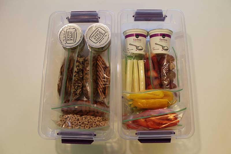 healthy snack bins