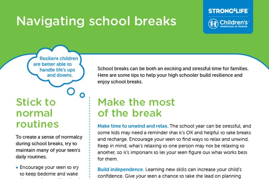 Tips for Navigating the Stress of Holiday School Breaks  Strong4Life
