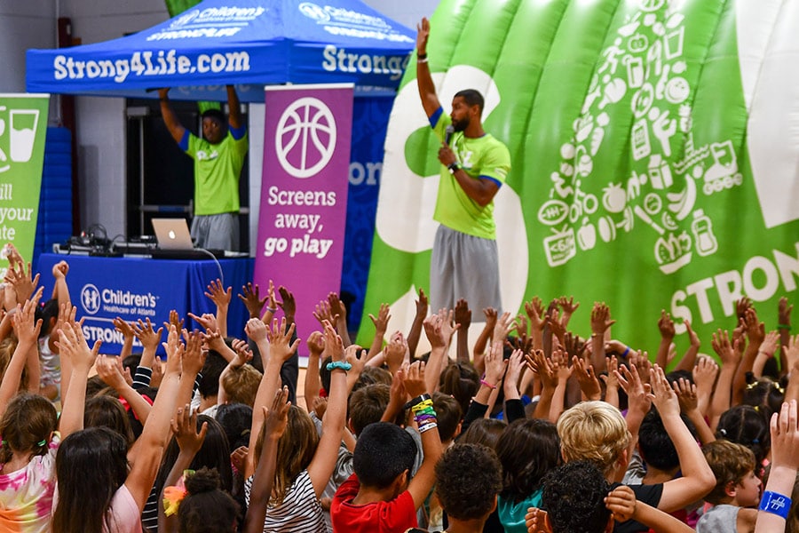 Strong4Life Challenge Team hosting the fall pep rally