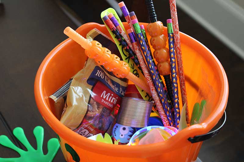 bucket of halloween treats