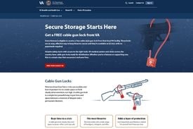 Screenshot of the VA’s webpage to get a free cable gun lock