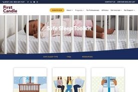 Screen grab of the webpage for the First Candle Safe Sleep Toolkit