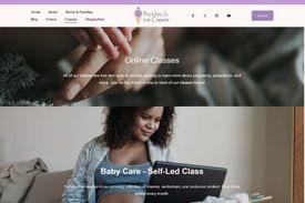Screen grab of the webpage to find online classes from Pickles and Ice Cream Georgia
