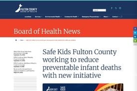 Screen grab of the press release announcing the Safe Kids Fulton County Safe Sleep initiative