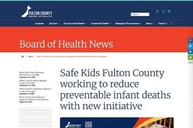 Screen grab of the press release announcing the Safe Kids Fulton County Safe Sleep initiative