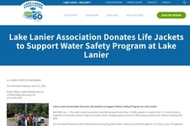 Screenshot of the Lake Lanier Life Jacket Loaner Program webpage