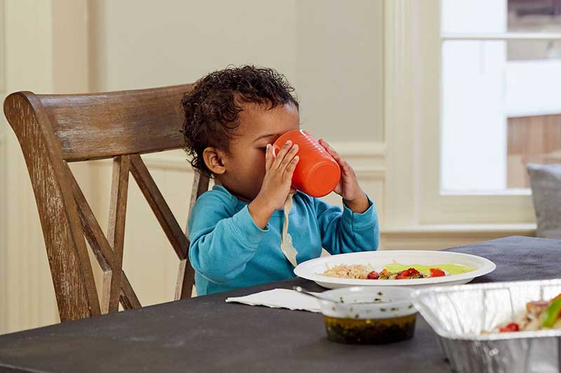 15 month old spilling almond milk