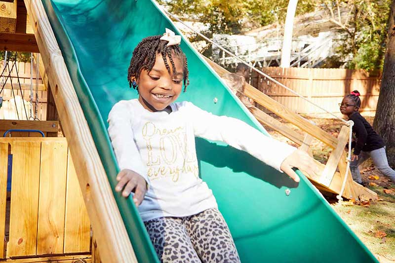 preschool girl on playground