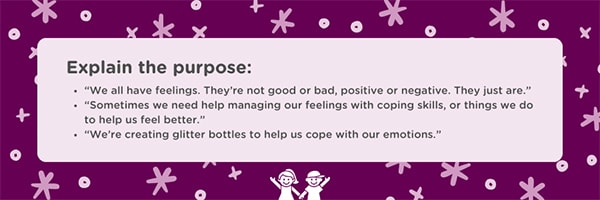 Explaining to kids the pupose behind making a glitter jar