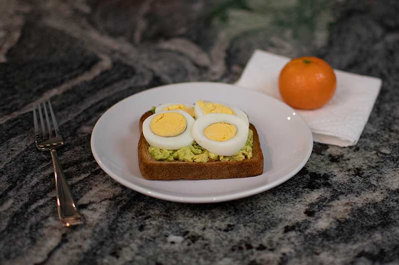 Avocado toast with egg for kids